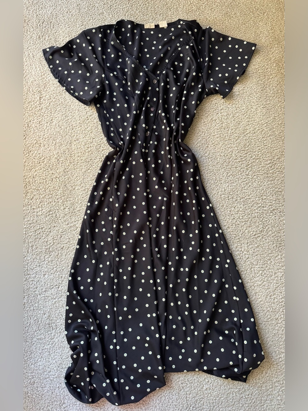 Levi's Black Maxi Dress with White Polka Dots casual beach boho